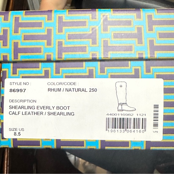 Brand New! Tory Burch Shearling Everly Boot Calf Leather/Shearling Size 8.5 - Picture 7 of 10